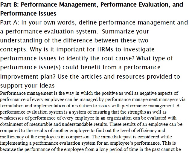 Week 5 Part B Performance Management, Performance Evaluation, and Performance Issues